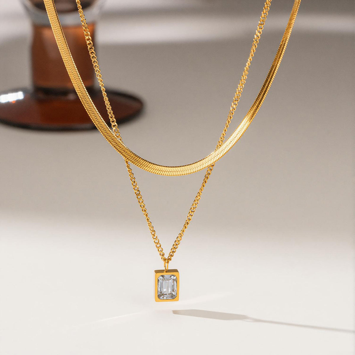 Geometric Titanium Steel Necklace for Women