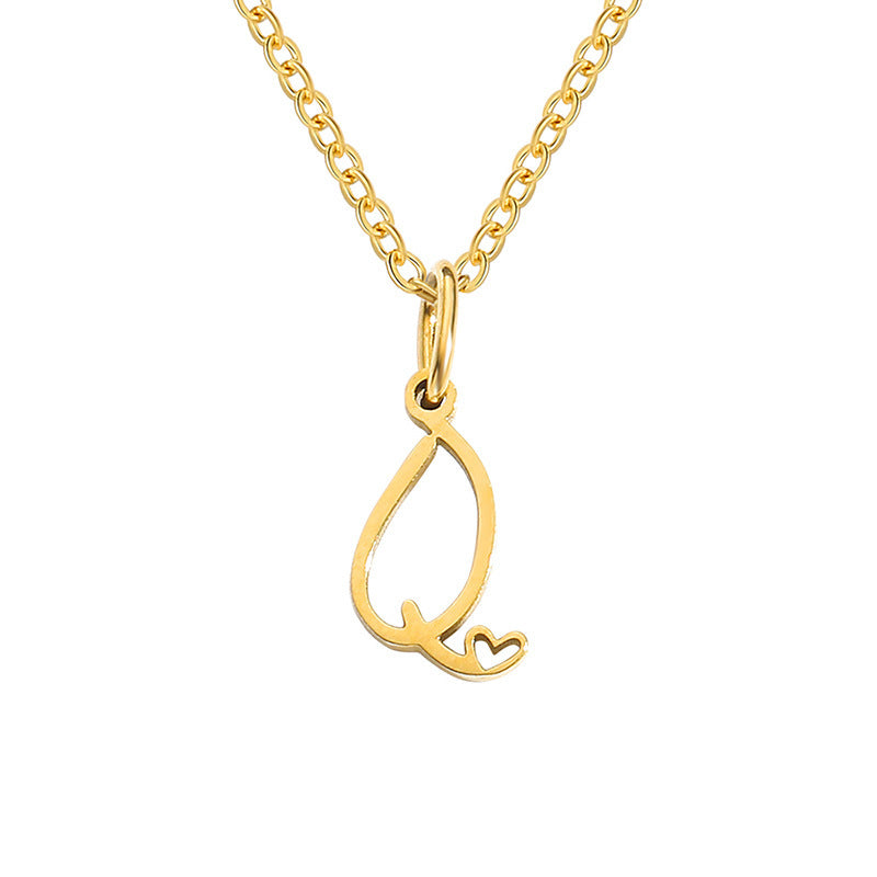 Alphabet Letter Stainless Steel Necklace