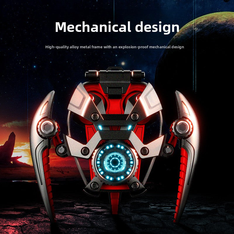 Cyberpunk Metal Bluetooth Headset with Luminous Effect