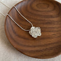 Rose Flower Silver Necklace