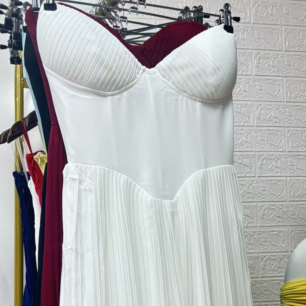 Off-Shoulder Backless Ruched High-Waist Long Dress