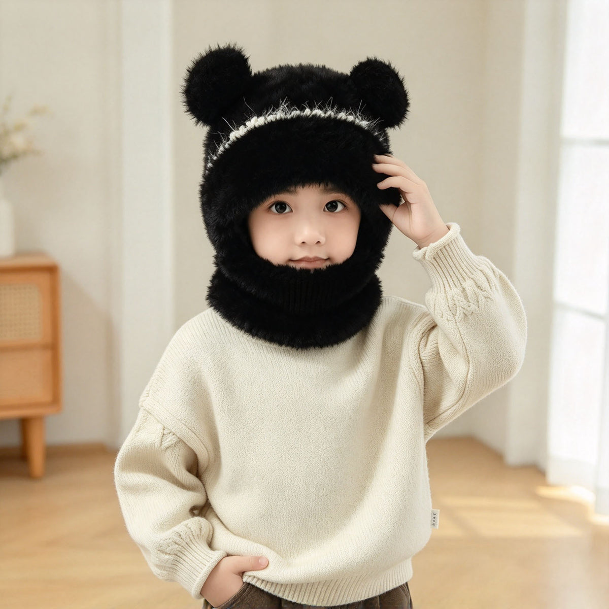 Fluffy Knitted Beanie for Women