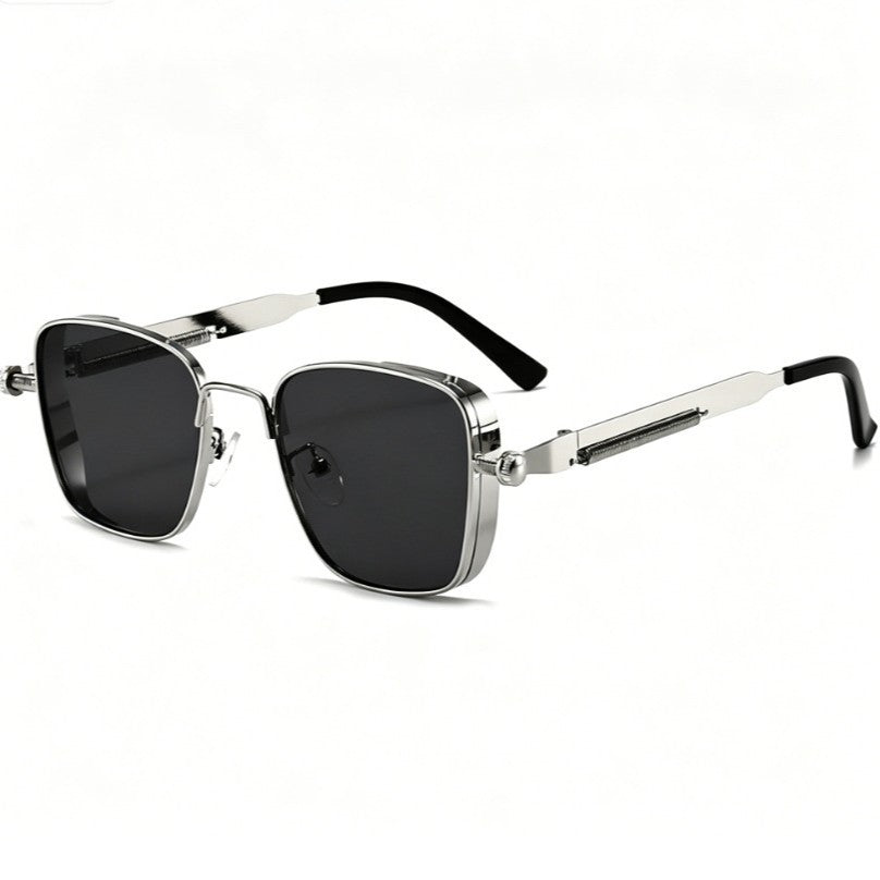 Retro Square Metal Frame Sunglasses UV400 Protection Minimalist Sun Glasses