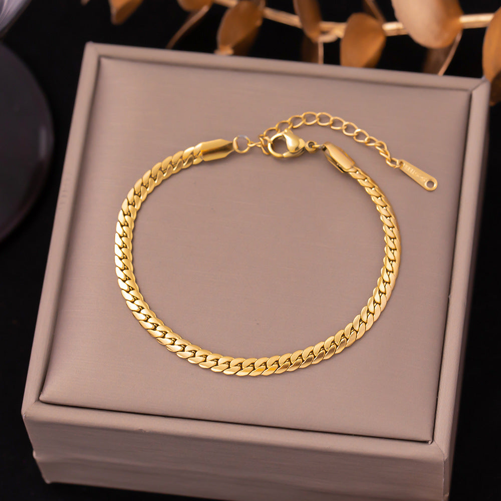 Women's Titanium Steel Inlaid Charm Bracelet Versatile Fashion Jewelry