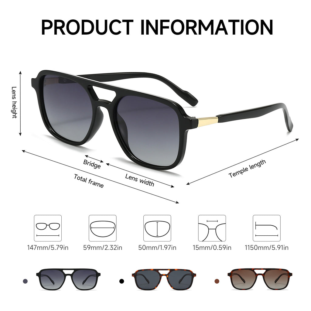 Retro Square Polarized Sunglasses UV400 Protection
