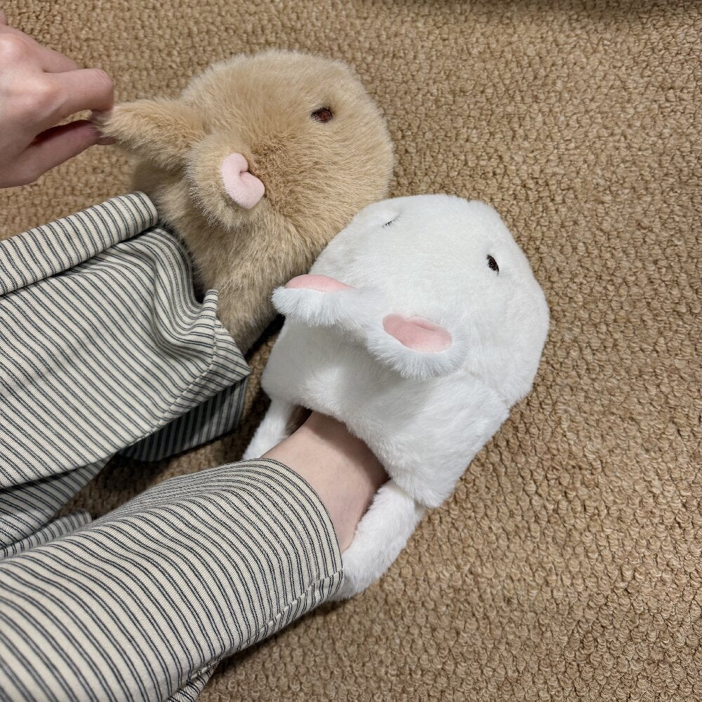 Women's winter indoor soft-soled warm plush slippers