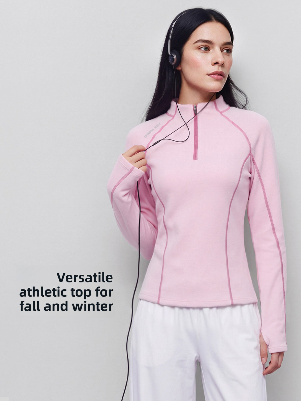 Women's Half-Zip Slim Fit Long Sleeve Yoga Top