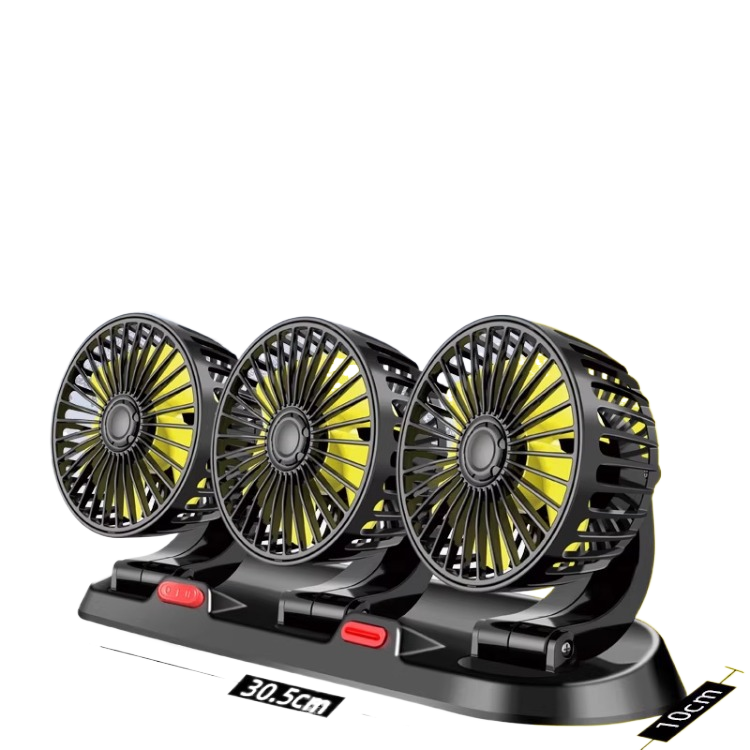 Multi-Head USB Car Fan with Dual Voltage Support