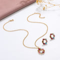 Gemstone Rhinestone Necklace and Earrings