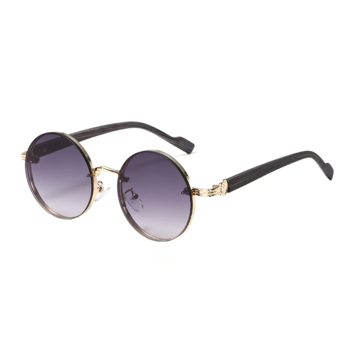 Retro Round Punk-Style Metal Sunglasses