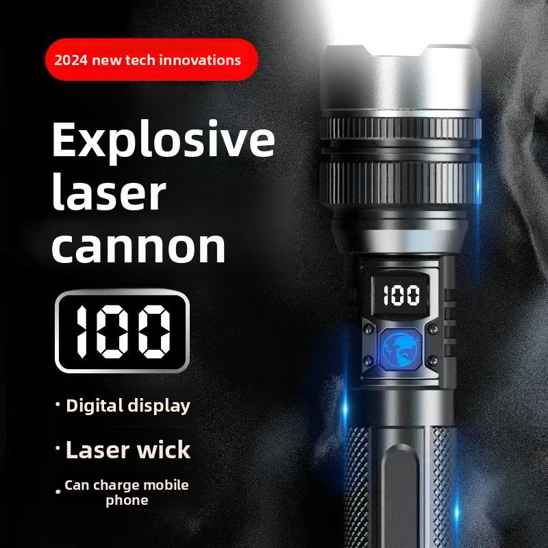Rechargeable White Laser Flashlight with Digital Display