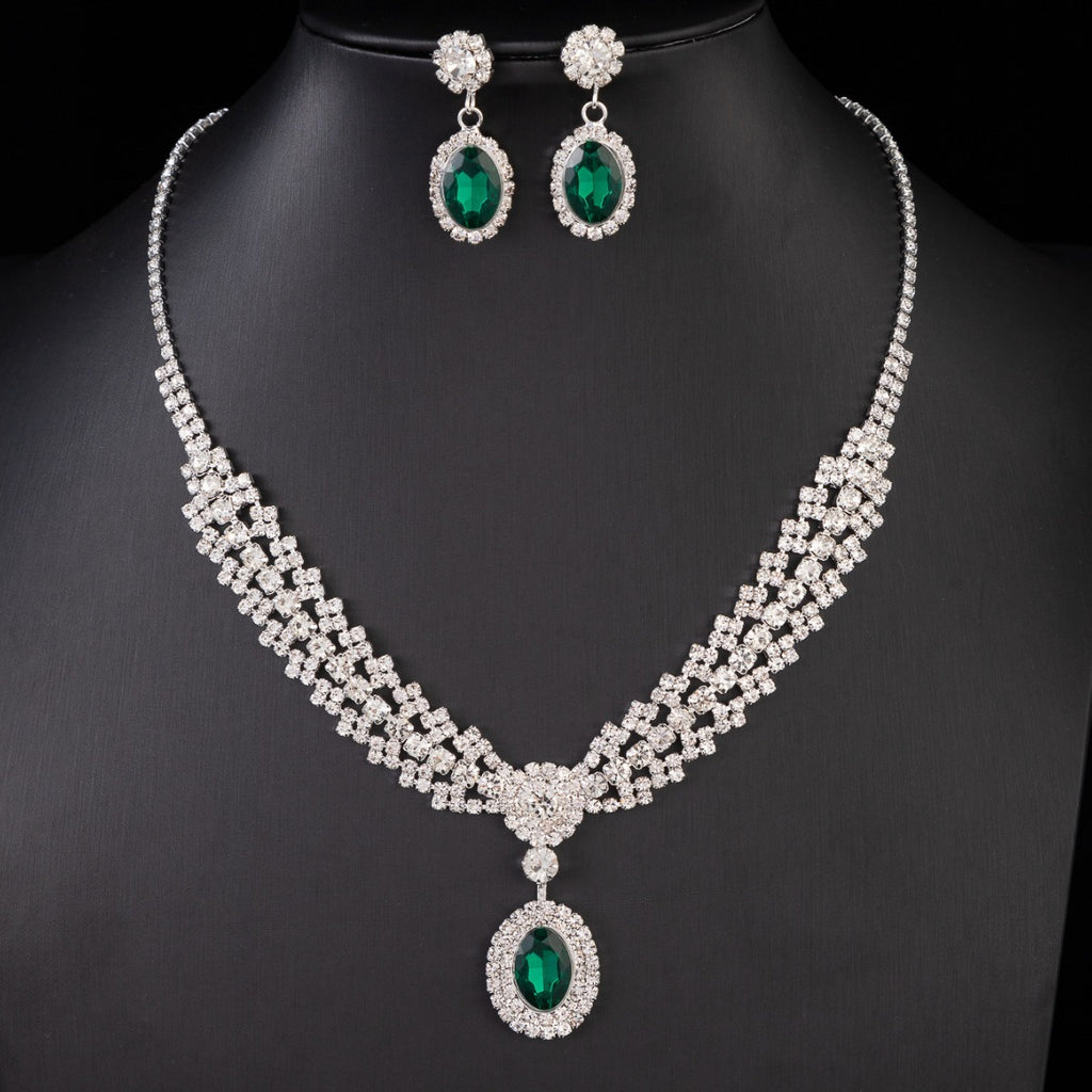 Luxurious Sapphire Necklace Earrings