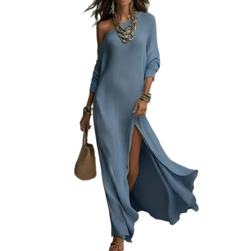 Long Sleeve High Neck Midi Dress