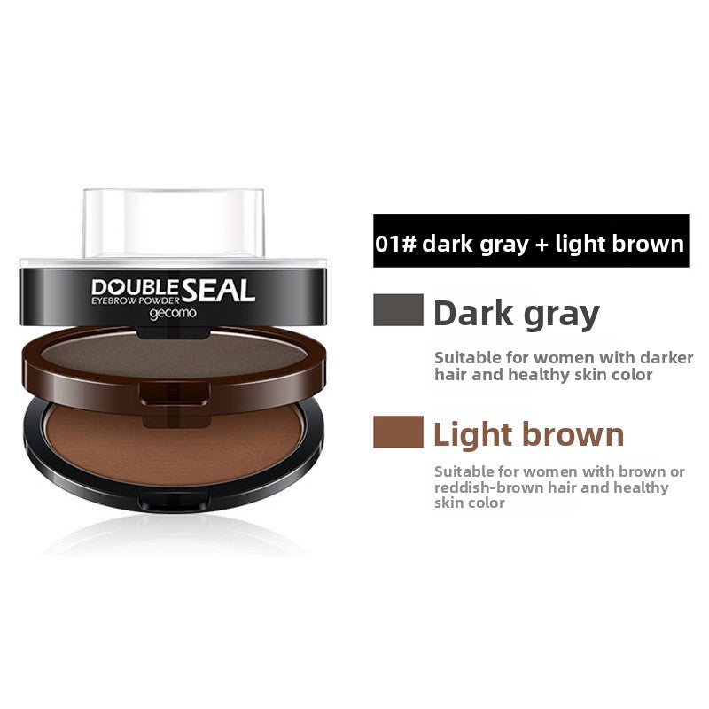 Double-layer, double-color lazy-person stamp mascara powder