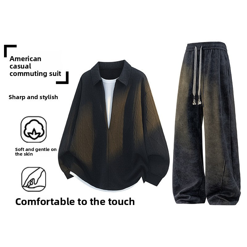 Men's Casual Two-Piece Sweatshirt Set