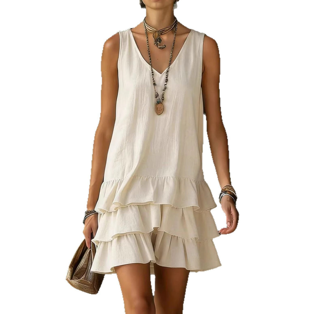 Sleeveless V-Neck A-Line Dress