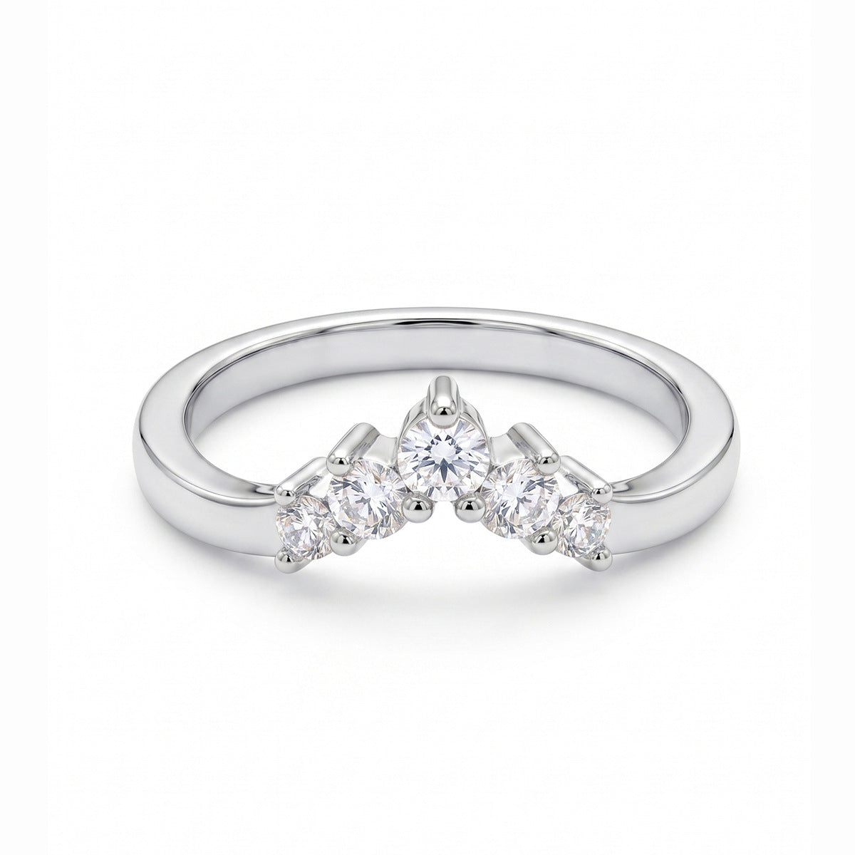 Women's heart-shaped zirconium ring