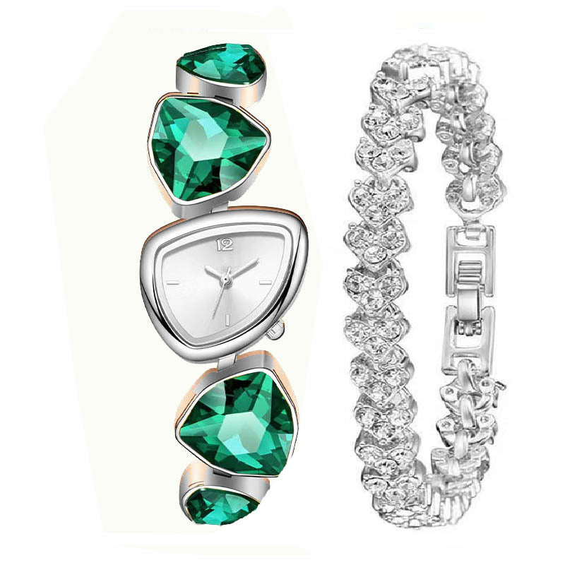 Women's Diamond Accent Quartz Watch with Metal Bracelet