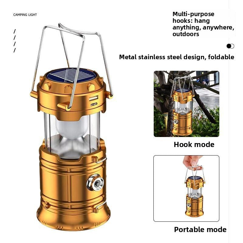Solar Powered Multifunctional Camping Lantern with Emergency Lighting