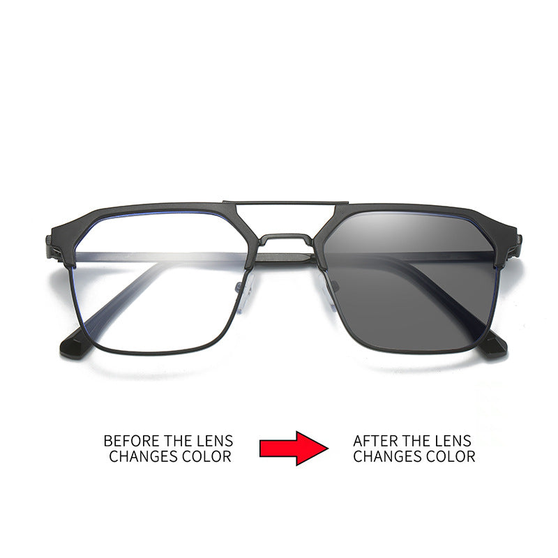 Metal Double Bridge Blue Light Protection Sunglasses
