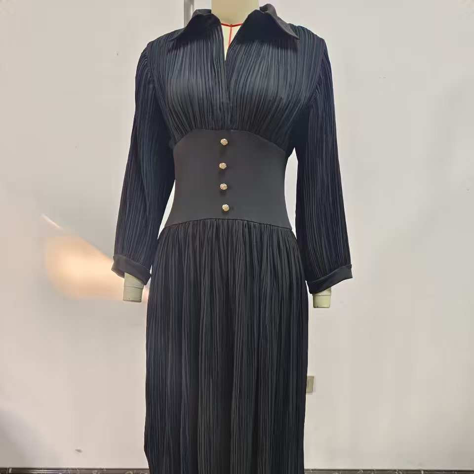 Elegant Pleated A-Line Dress
