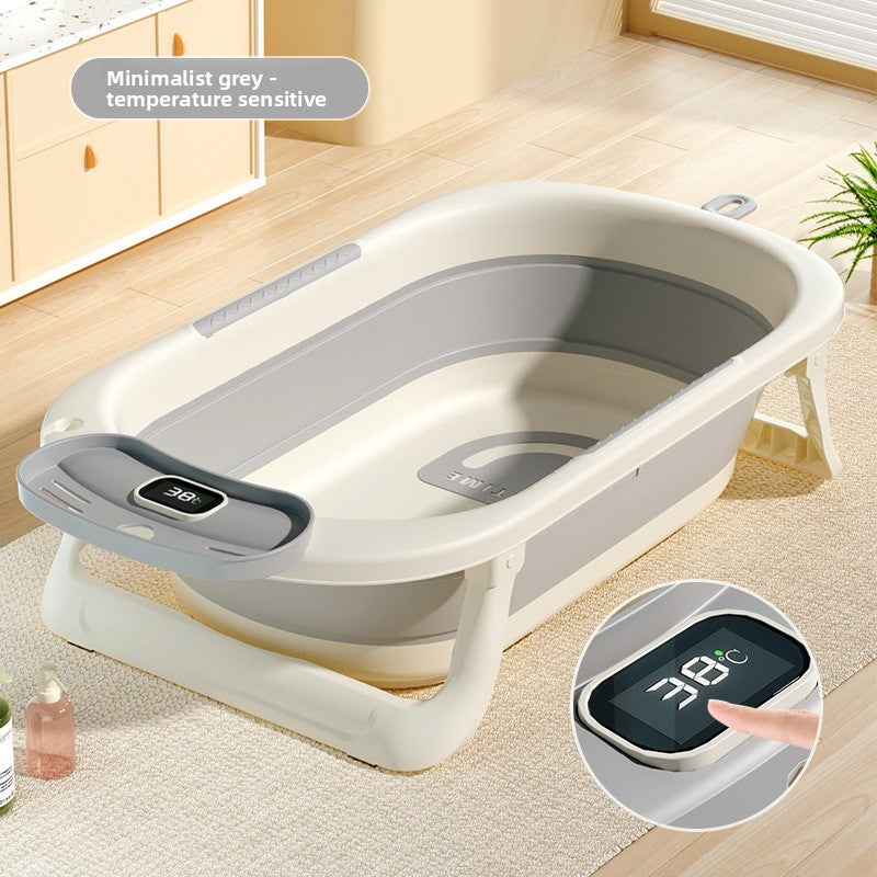 Temperature Sensing Baby Bathtub with Foldable Design