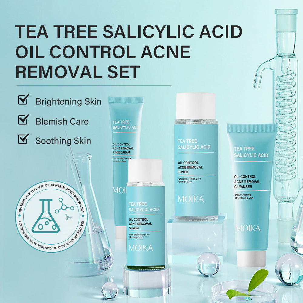 Tea Tree Salicylic Acid Four-Piece Facial Care Set