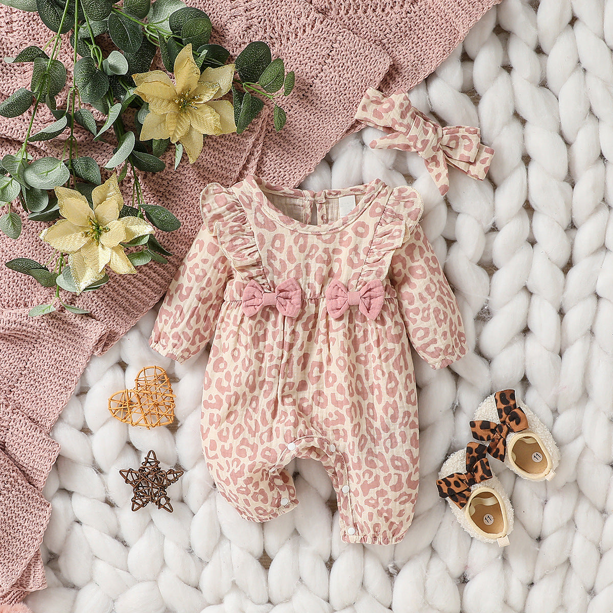 Baby Floral Romper with Hair Band
