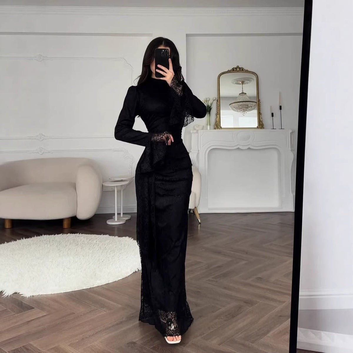 Elegant Lace Bodycon Evening Dress