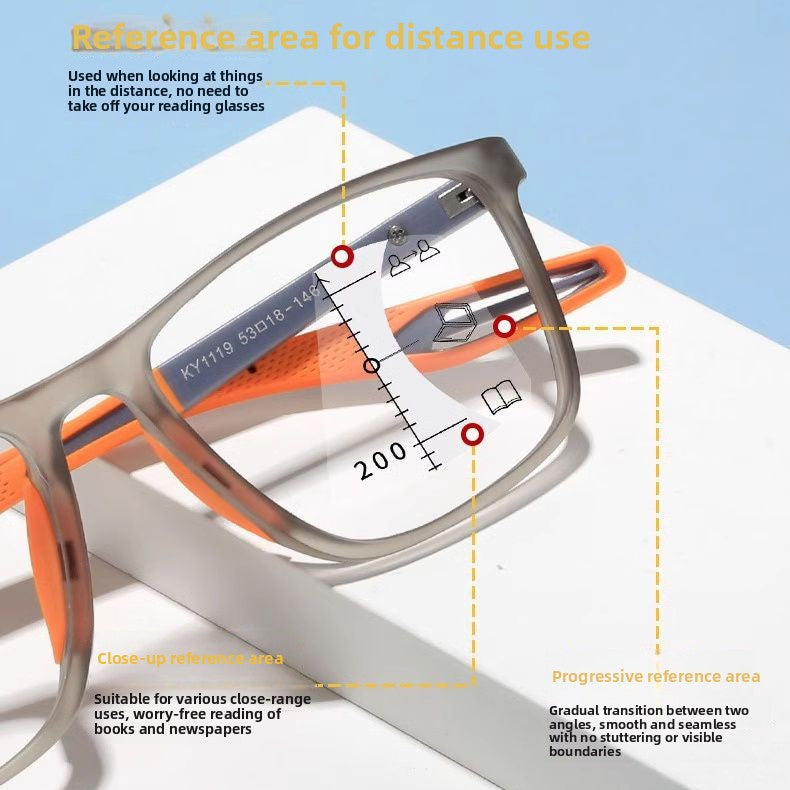 Progressive Multifocal Anti-Blue Light Photochromic Reading Glasses