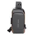 Mens Anti-Theft USB Charging Crossbody Bag