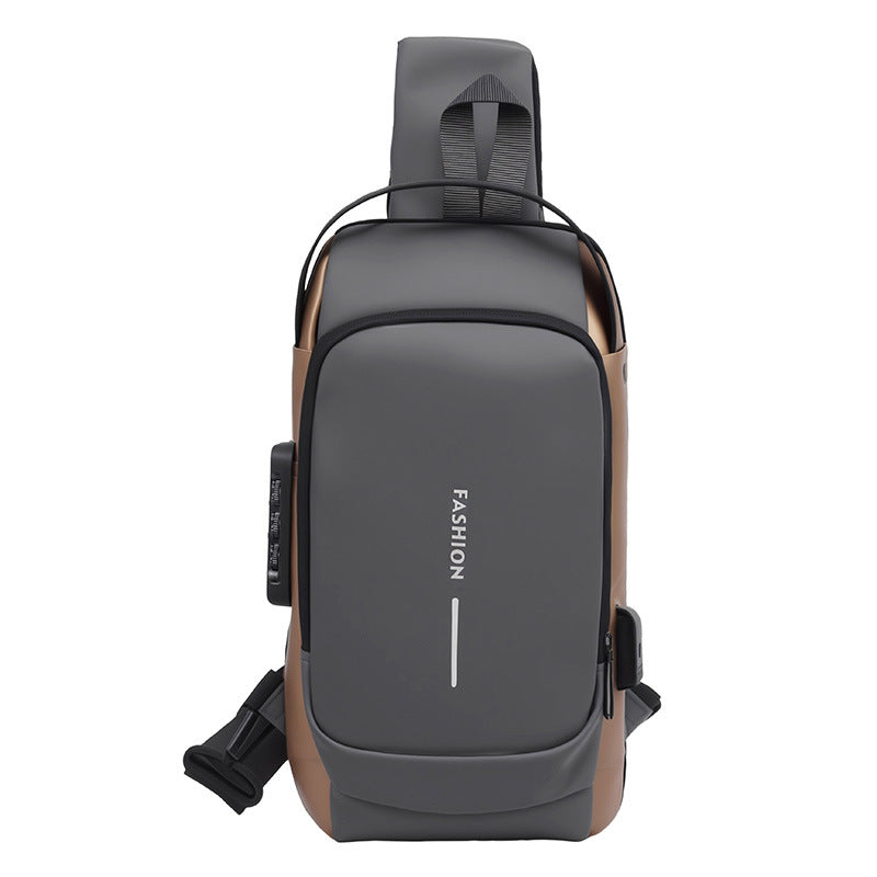 Mens Anti-Theft USB Charging Crossbody Bag