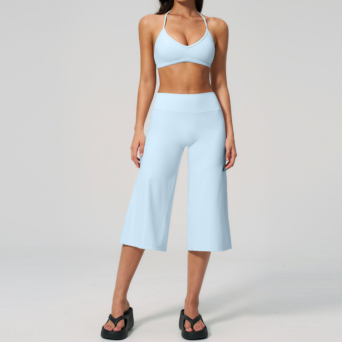 Womens Yoga Set Shockproof Bra High Waist Shorts Two Piece Workout Outfit