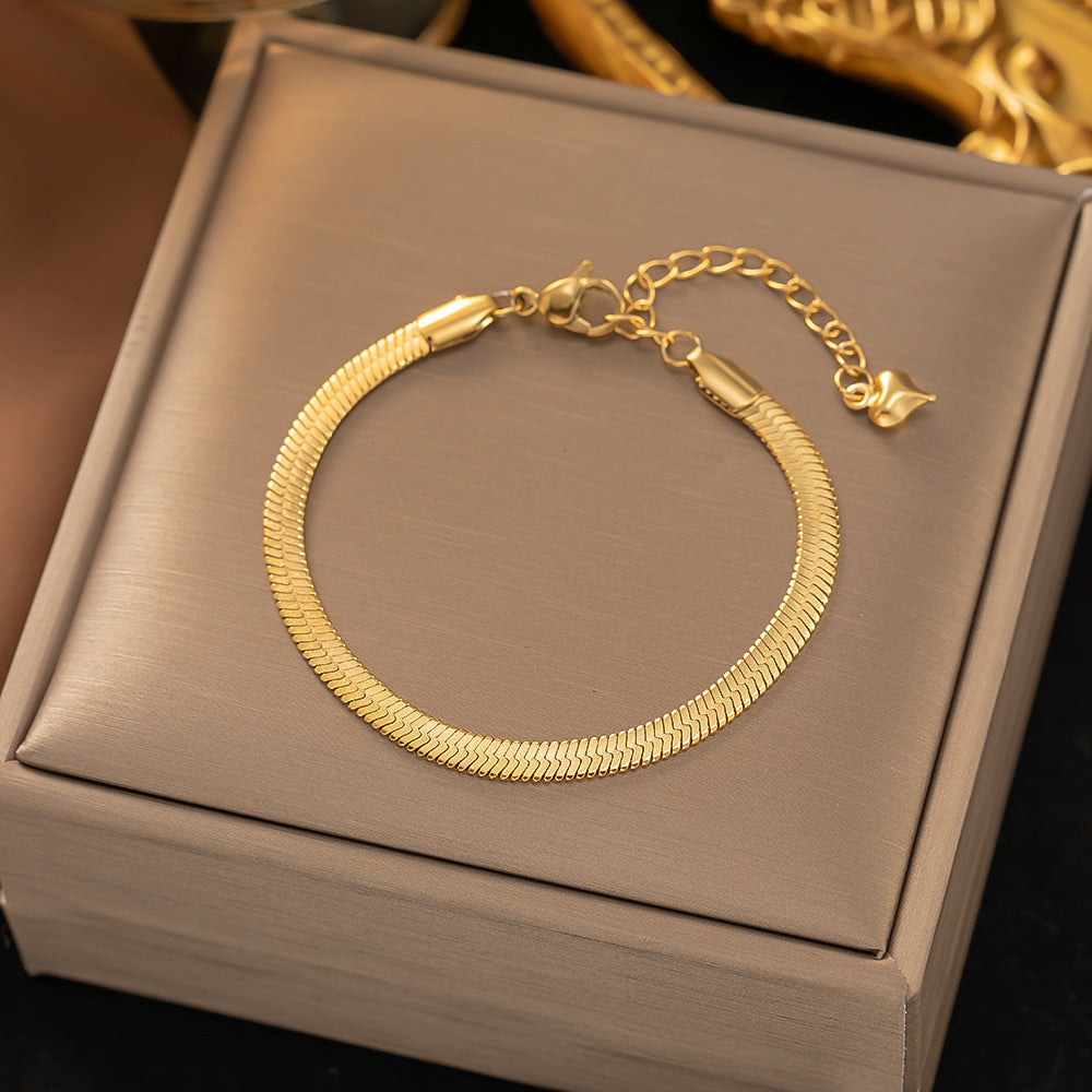 Women's Titanium Steel Inlaid Charm Bracelet Versatile Fashion Jewelry
