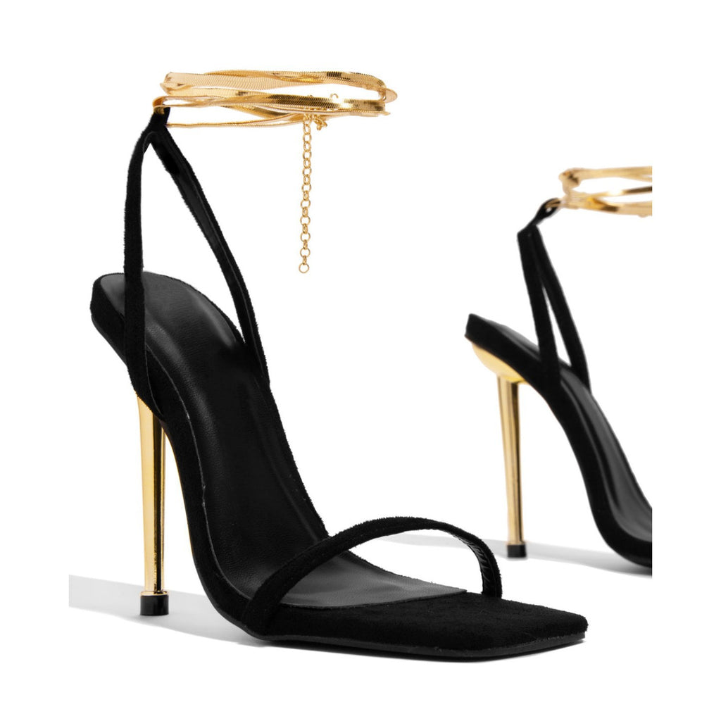 Women's Square Toe Wrapped Strap High Heel Sandals