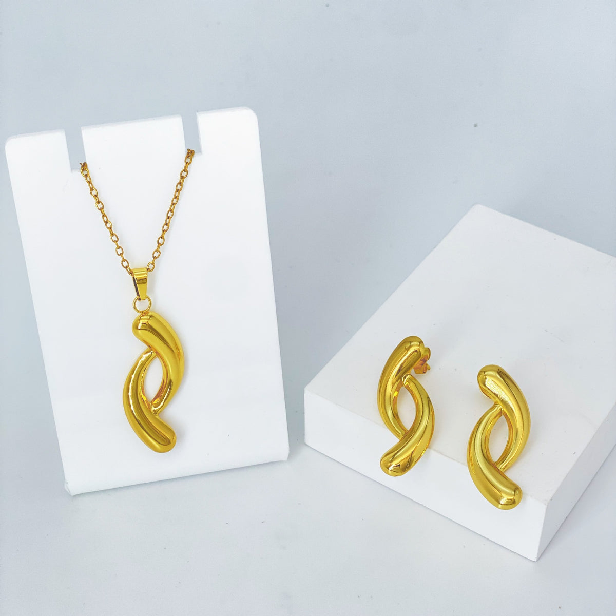 Stainless Steel Earrings and Necklace