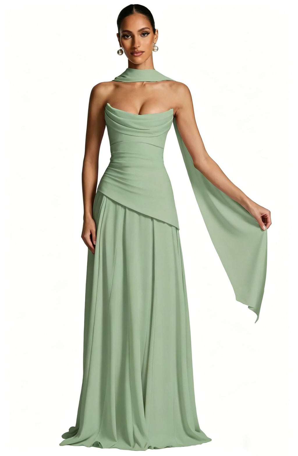 Strappy Slim-Fit Tube Evening Dress