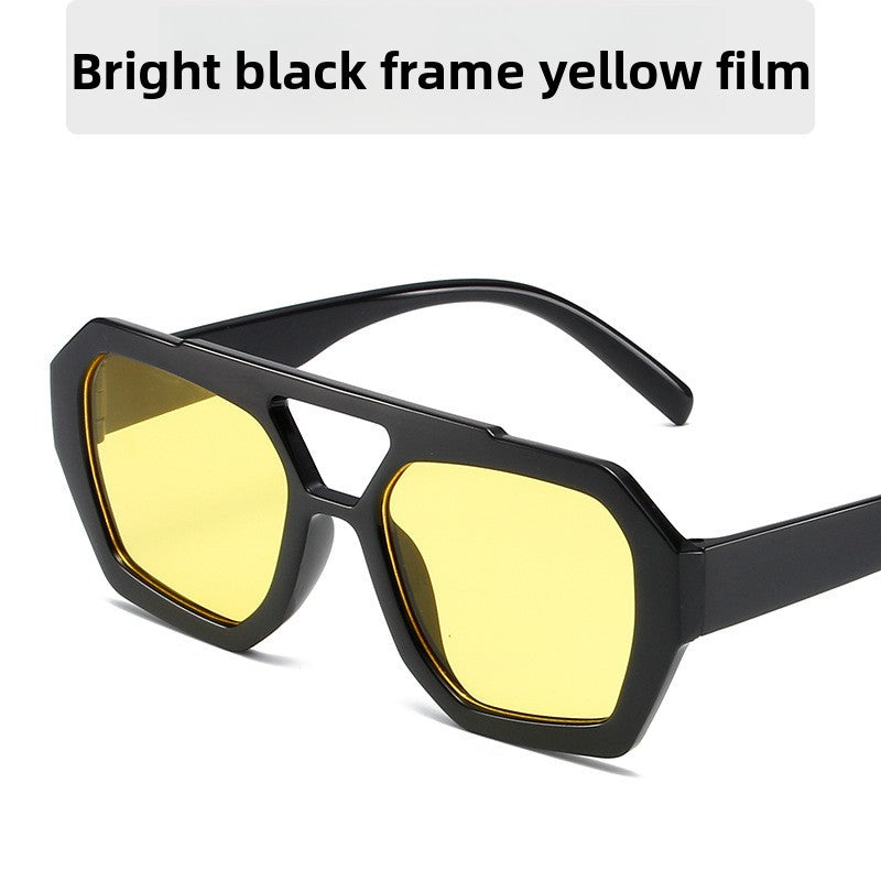 Women Irregular Double Beam Sunglasses