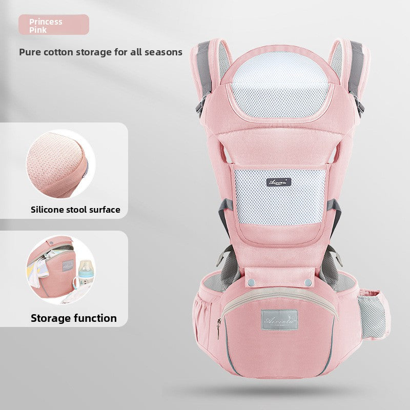 Foldable Baby Carrier with Waist Stool Dual Shoulder Support