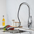 Nordic Style Pull Out Kitchen Faucet with Dual-Mode Sprayer Hot and Cold Water Copper Sink Tap