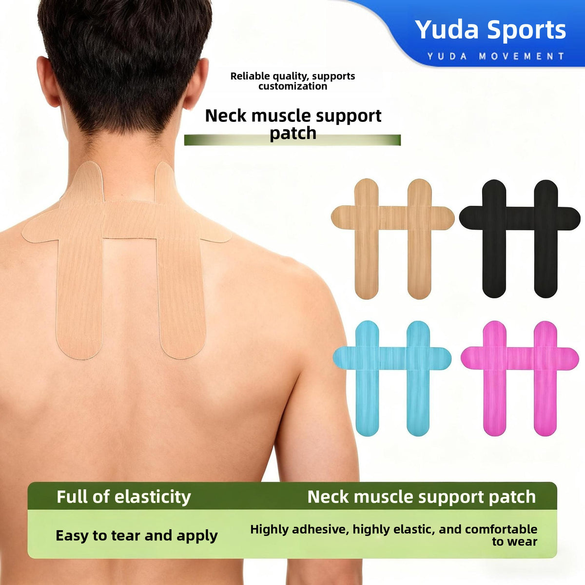 Elastic Neck Muscle Patch, Waist and Cervical Spine Muscle Patch, Sports Waist Patch, Anti-Strain Neck Pain Muscle Patch