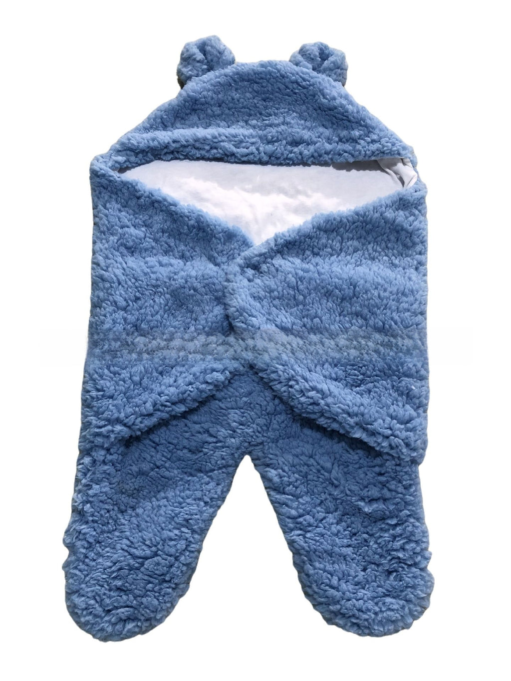 newborn hugging clothing package