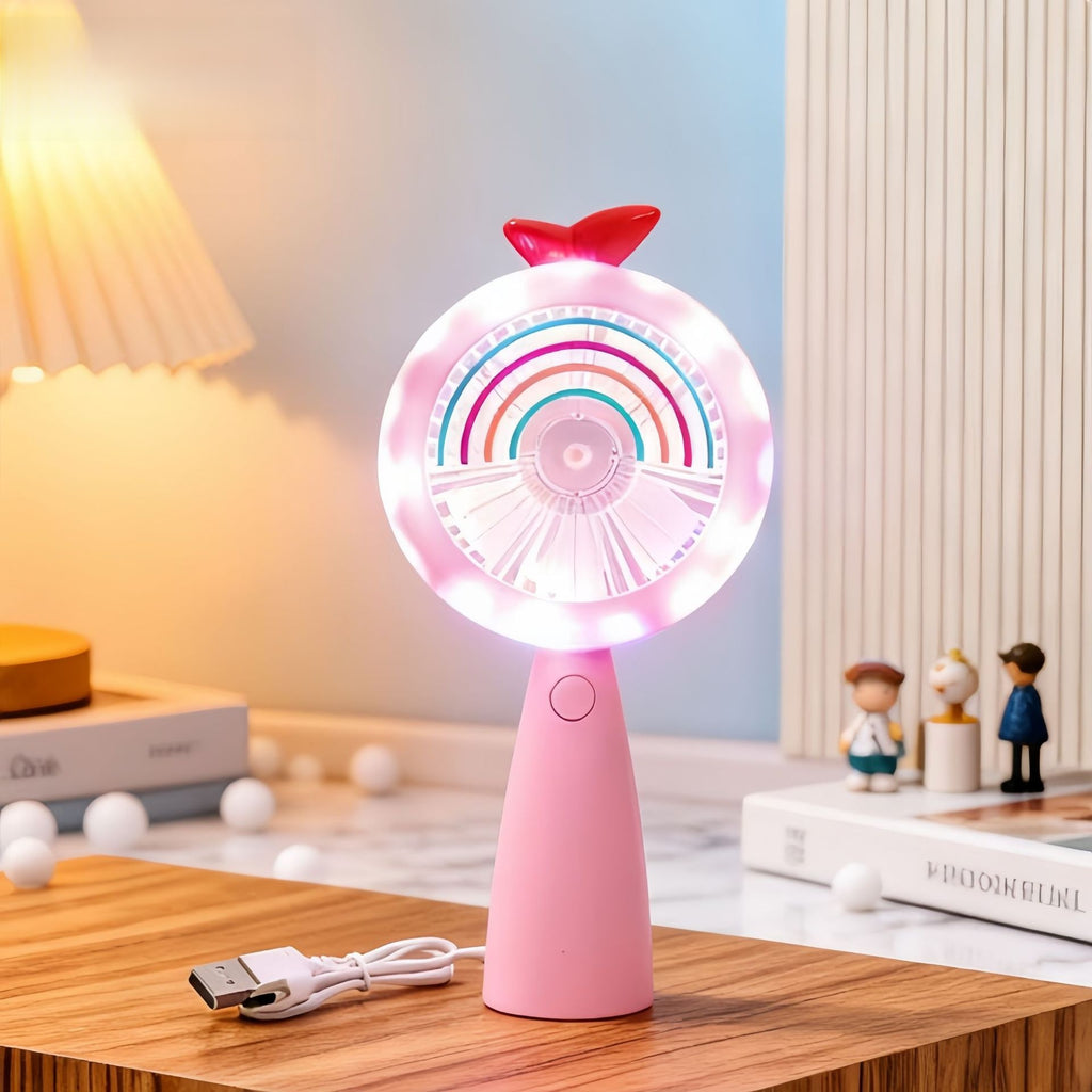 Cute Lollipop-Shaped Handheld Cartoon Mini Fan