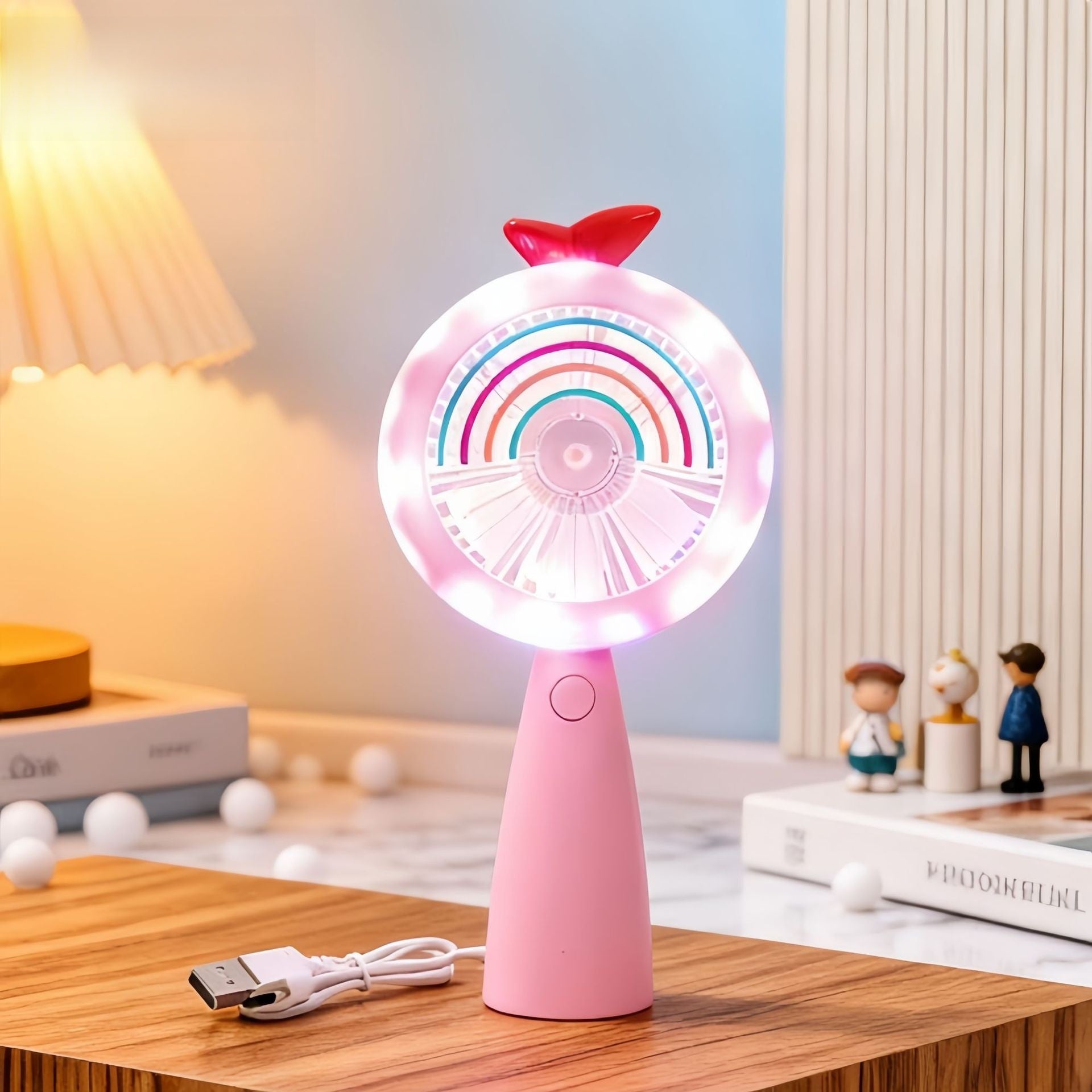 Cute Lollipop-Shaped Handheld Cartoon Mini Fan