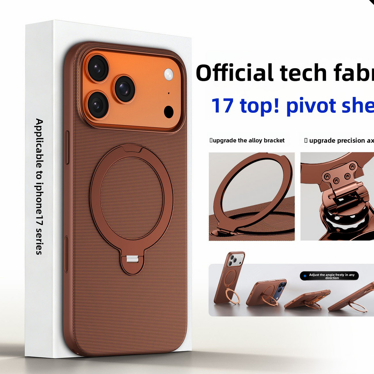 Magnetic Phone Case with Rotating Stand and Camera Button