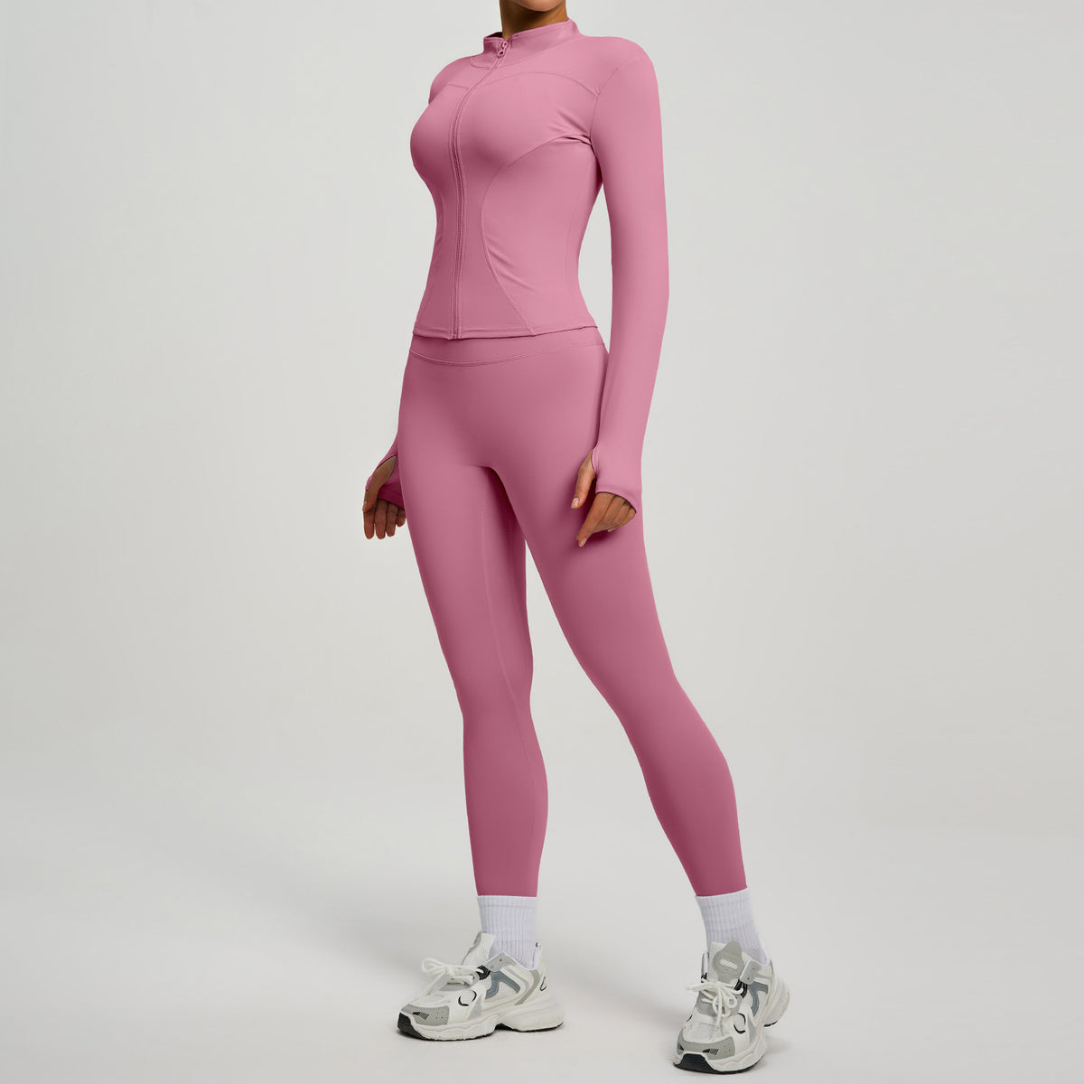 Lady's high-waisted yoga workout outfit