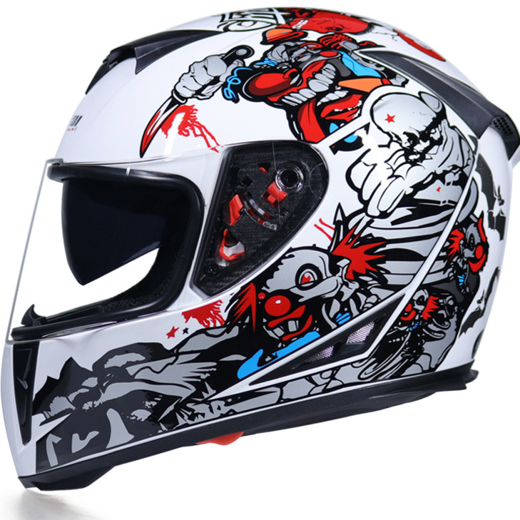 Full Face Motorcycle Helmet with Dual Lens and Anti-Fog