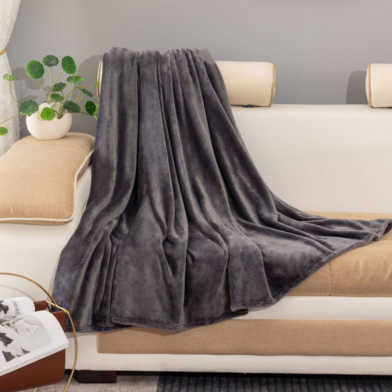 Solid Color Coral Fleece Blanket