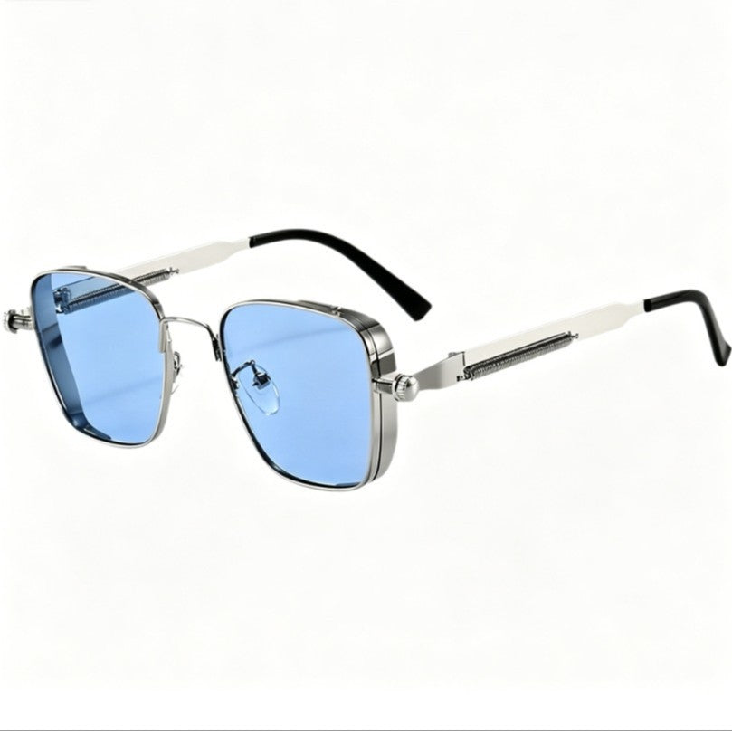 Retro Square Metal Frame Sunglasses UV400 Protection Minimalist Sun Glasses
