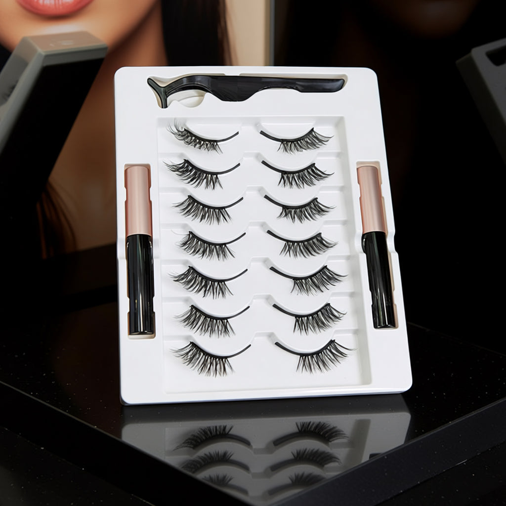 Semi-eyelid magnetic false eyelashes
